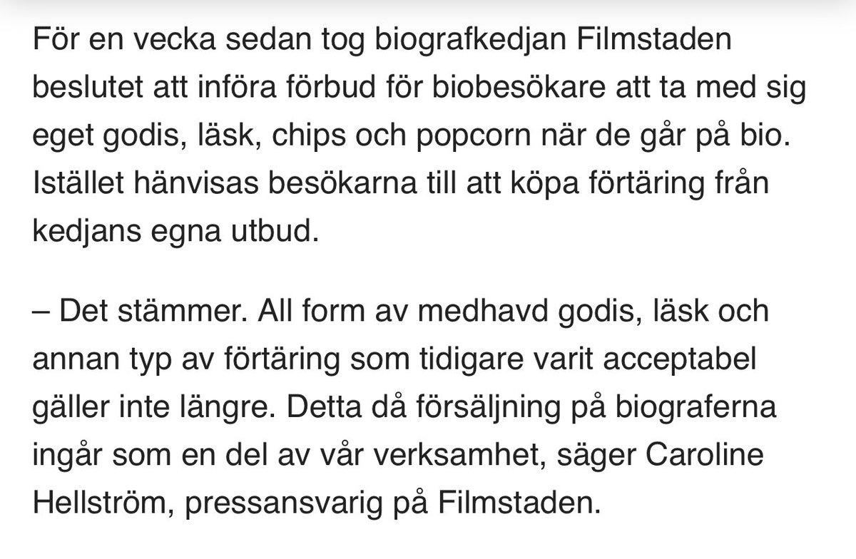 Från och med nu är det givetvis en hederssak att smuggla in godis på bion.