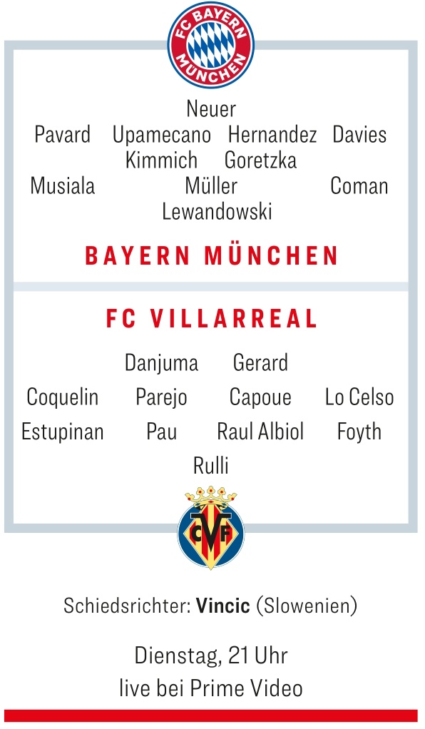 iMiaSanMia's tweet photo. Bayern vs Villarreal | Predicted lineups [Kicker] https://t.co/YfDz4mDikZ