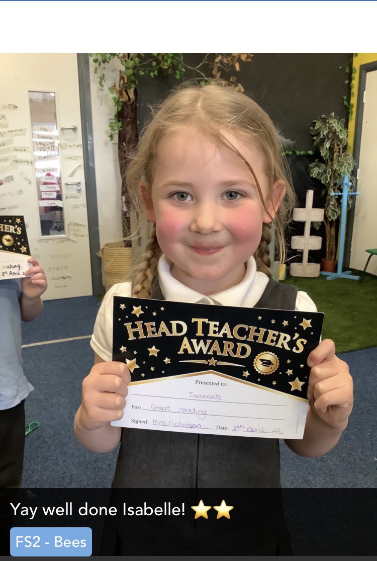 Look how proud she is 🤩 almost as proud as we are! <a href="/BattleHillPS/">Battle Hill Primary</a> <a href="/fsuBHPS/">Battle Hill FSU</a>