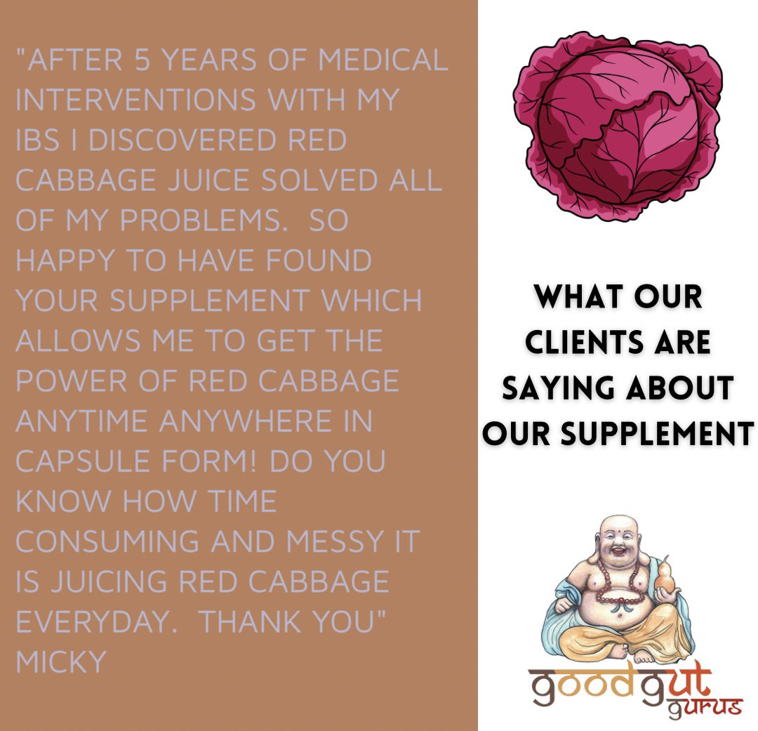 goodgutgurus's tweet photo. 🌱Gut News! 🌱

Another amazing review from of our clients who has IBS . 

WOW WOW WOW 

Subscribe to our newsletter get all the info with your discount code.  Link in bio ❤️

#goodgutgurus #guthealth #prebiotic #redcabbage #plantpower #IBS #supplements #microbiome #gutbacteria https://t.co/viihPmXnWm