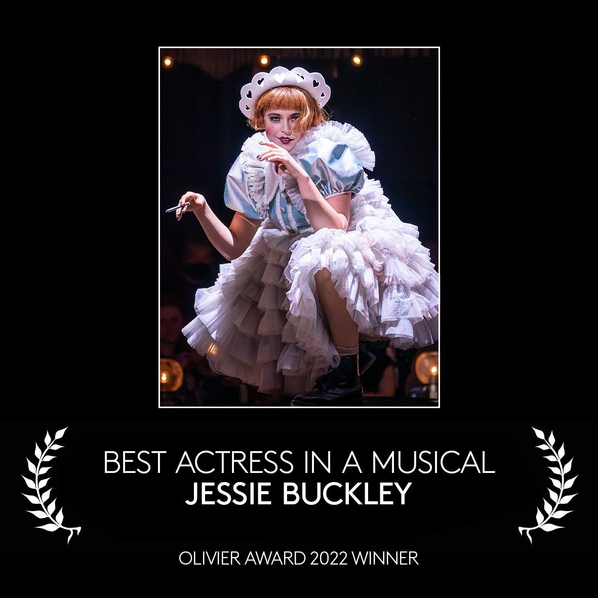 kitkatclubLDN's tweet photo. Congratulations to Jessie Buckley, who has just won ‘Best Actress in a Musical’ at the 2022 @OlivierAwards for originating the role of Sally Bowles. https://t.co/uLMxElWuXW
