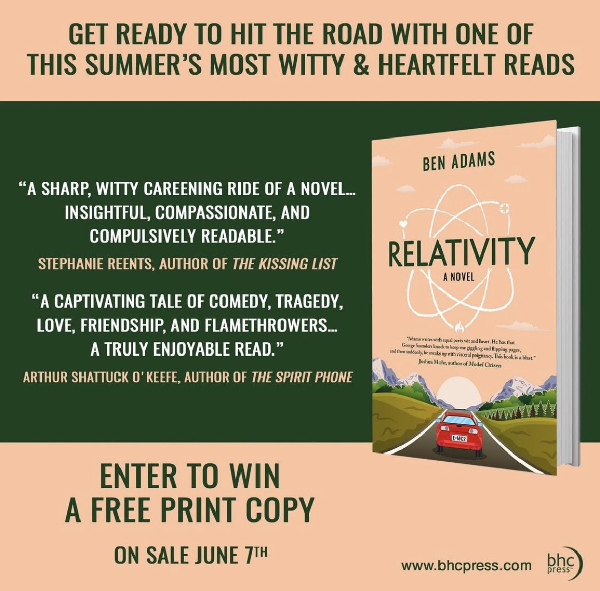<a href="/Rosenursema/">Rose</a> Book Giveaway!!!

My publisher is giving away a copy of my upcoming release RELATIVITY, which is on-sale June 7. I hope you enjoy it and good luck!

To enter: buff.ly/3mF2VNs

#bookgiveaway #WritingCommunity #booktwt #booklover