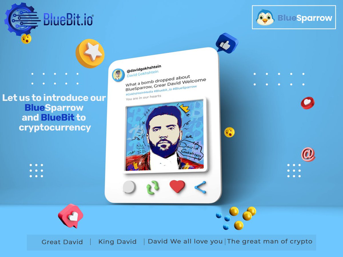 <a href="/davidgokhshtein/">David Gokhshtein</a> <a href="/elonmusk/">Elon Musk</a> New Utility Income Breakdown in #BlueBit
40% Staking = 2% Rewards
20% Burn = 1% Burn
10% Winner (New) = 0.5% Draw
10% Donation = 0.5% Donation
10% Marketing = 0.5% Marketing
10% Dev = 0.5% Dev
With #BlueSparrow a native token
<a href="/BlueSparrowETH/">BlueSparrow Official</a>
#BlueSparrow
#BlueBitIO