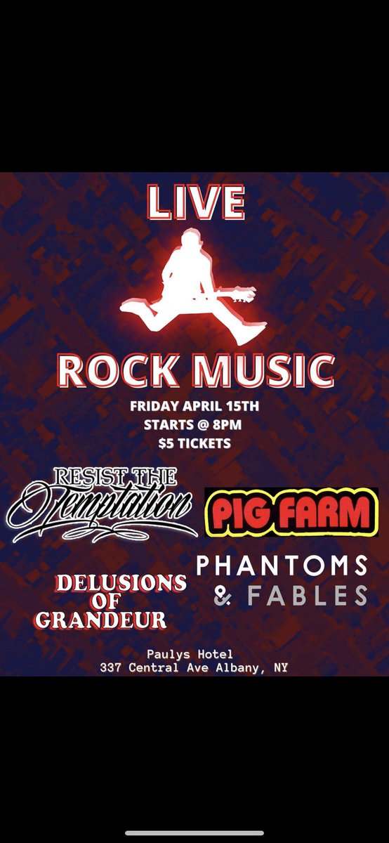 5 more days till <a href="/PaulysHotel/">Pauly's Hotel</a>  
#April #SHOWTIME #music #NewYork #show #artist #Band