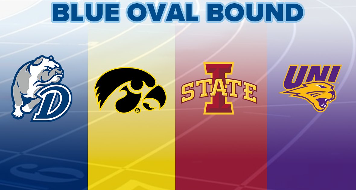 .<a href="/Drake_TFXC/">Drake TF & XC</a>, <a href="/IowaXC_TF/">Iowa Track & Field/Cross Country</a>, <a href="/CycloneTrackXC/">Iowa State Track & XC</a> and <a href="/UNITrackFieldXC/">UNI T&F/XC</a> are #BlueOvalBound.

Stay tuned as we announce more university teams this week! #BackOnTrack

🎟️ draketix.com/drakerelays  
Meet the Teams➡️ bit.ly/3vb3wfu