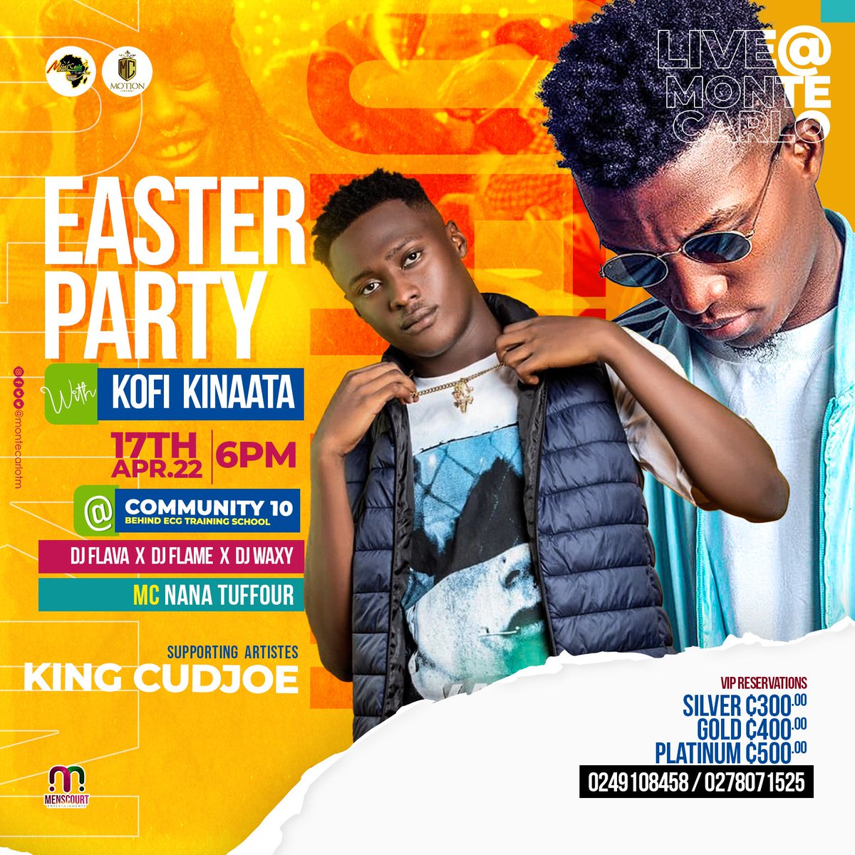 montecarloTM's tweet photo. #EasterPartyWithKofiKinaata - @KingCudjoe joinin the stage with Kofi Kinaata
#MonteCarlo #MotionConsult #TemaFavoritePub https://t.co/NkeMy8VlXp