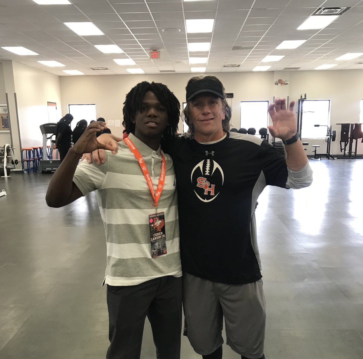 Late post…… good visit at Sam Houston State <a href="/CarlinCoach/">Clayton Carlin</a> #football #dobie #hardwork