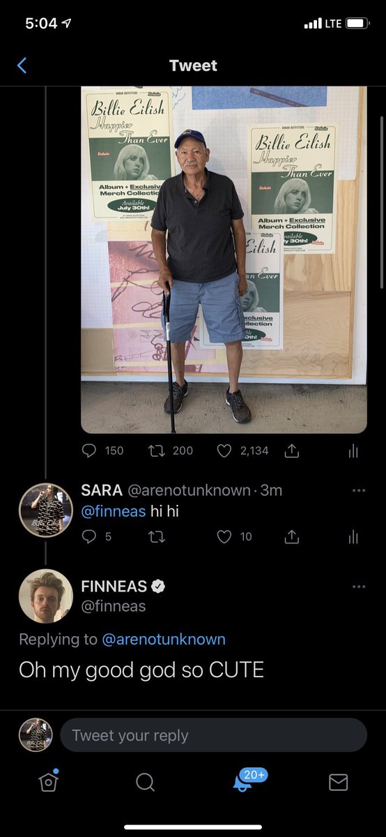 arenotunknown's tweet photo. hi @finneas, my grandpa who is a really big fan of yours and billies and was recently diagnosed with cancer. it would mean so much to me and my family if you could send some words of encouragement to him to help keeps his spirits high. thank you so much for doing what u do https://t.co/fXqg6m650O