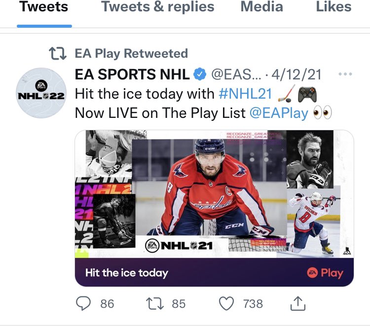 Fivewhole's tweet photo. @EAPlay #NHL22
One year ago
NHL21 Released 10/16/20 Vault 4/12/21
NHL22 Released 10/15/21 Vault 4/11/22?? https://t.co/0K57KyTNFB