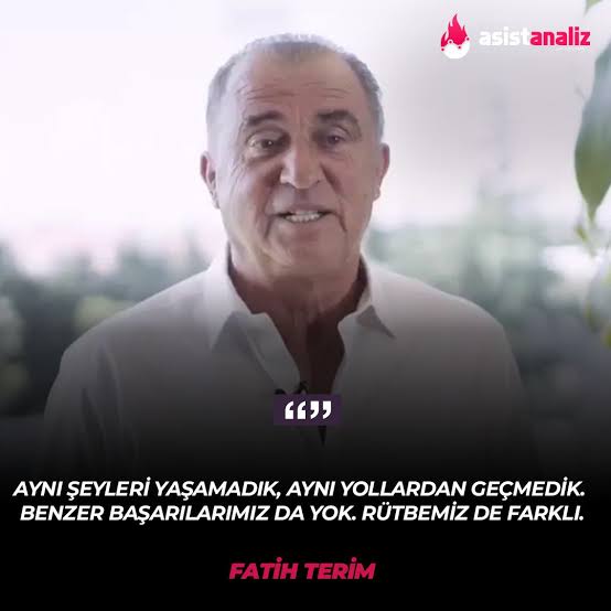 Konuş hocam benim. Nerede kalmıştık de . Çık gel artık. Öyle şeyler yaşattın ki uğrunda ölmeye değer <a href="/fatihterim/">Fatih Terim</a>