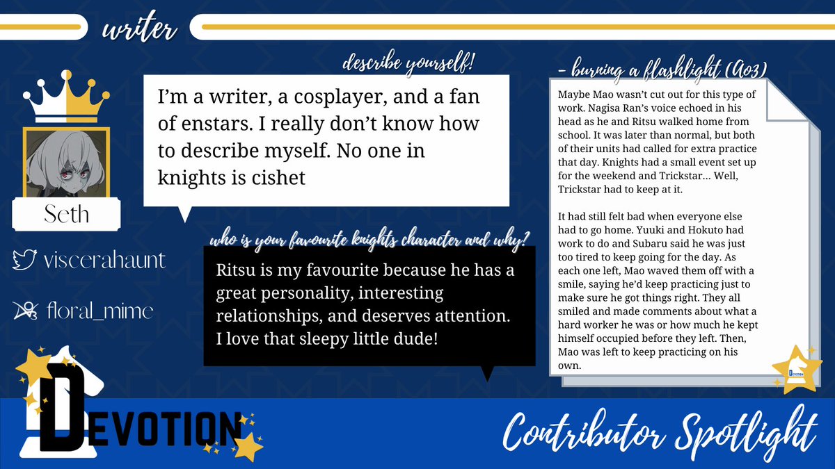 Devotion: A Knights Zine || Completed tweet media