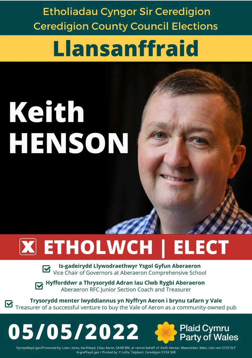 Syniadau newydd am yr etholaeth. Cysylltwch am fanylion.                          New ideas for the ward. Contact for details.