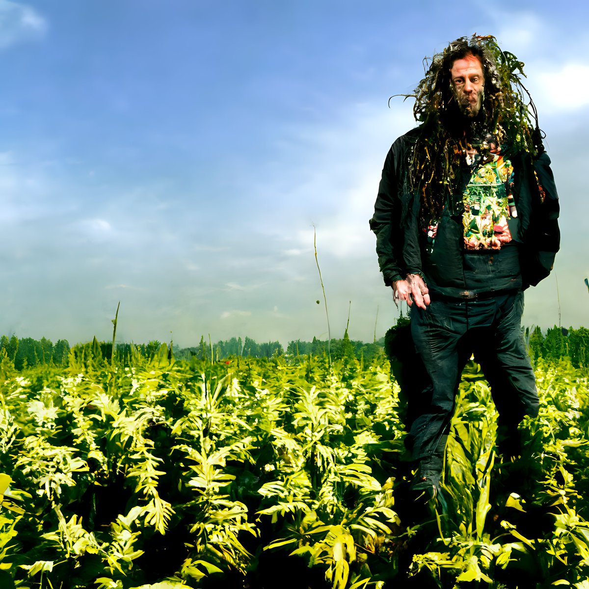 Chris Barnes standing in a field of weed. 🌿<a href="/sixfeetofficial/">Chris Barnes</a> #chrisbarnes #sixfeetunder #aiart #deathmetal