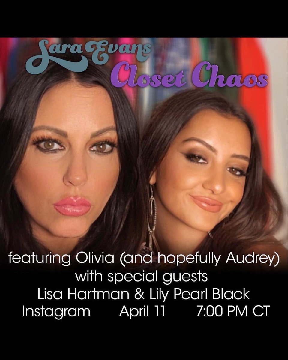 Join me and @lilypblack tomorrow night at 7pm CT on  Instagram Live with @saraevansmusic for Closet Chaos! ❤️
