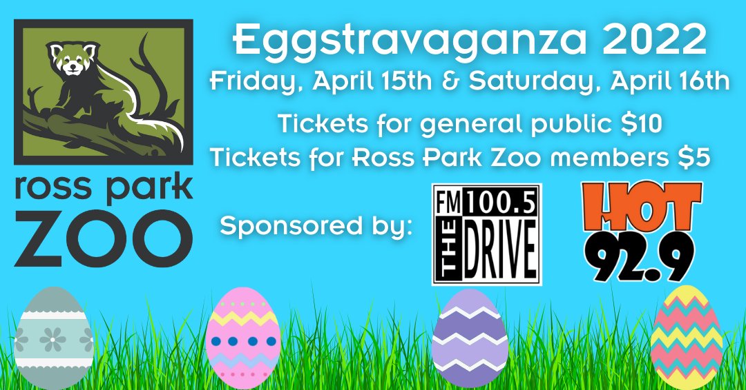rossparkzoo's tweet photo. Join us this Friday &amp; Saturday for Eggstravaganza at the Ross Park Zoo! Thank you to our sponsors, @BinghamtonDrive &amp; @Hot929fm 

Grab your tickets here: https://t.co/tk0FxeWGX8 https://t.co/akFa2WCeET