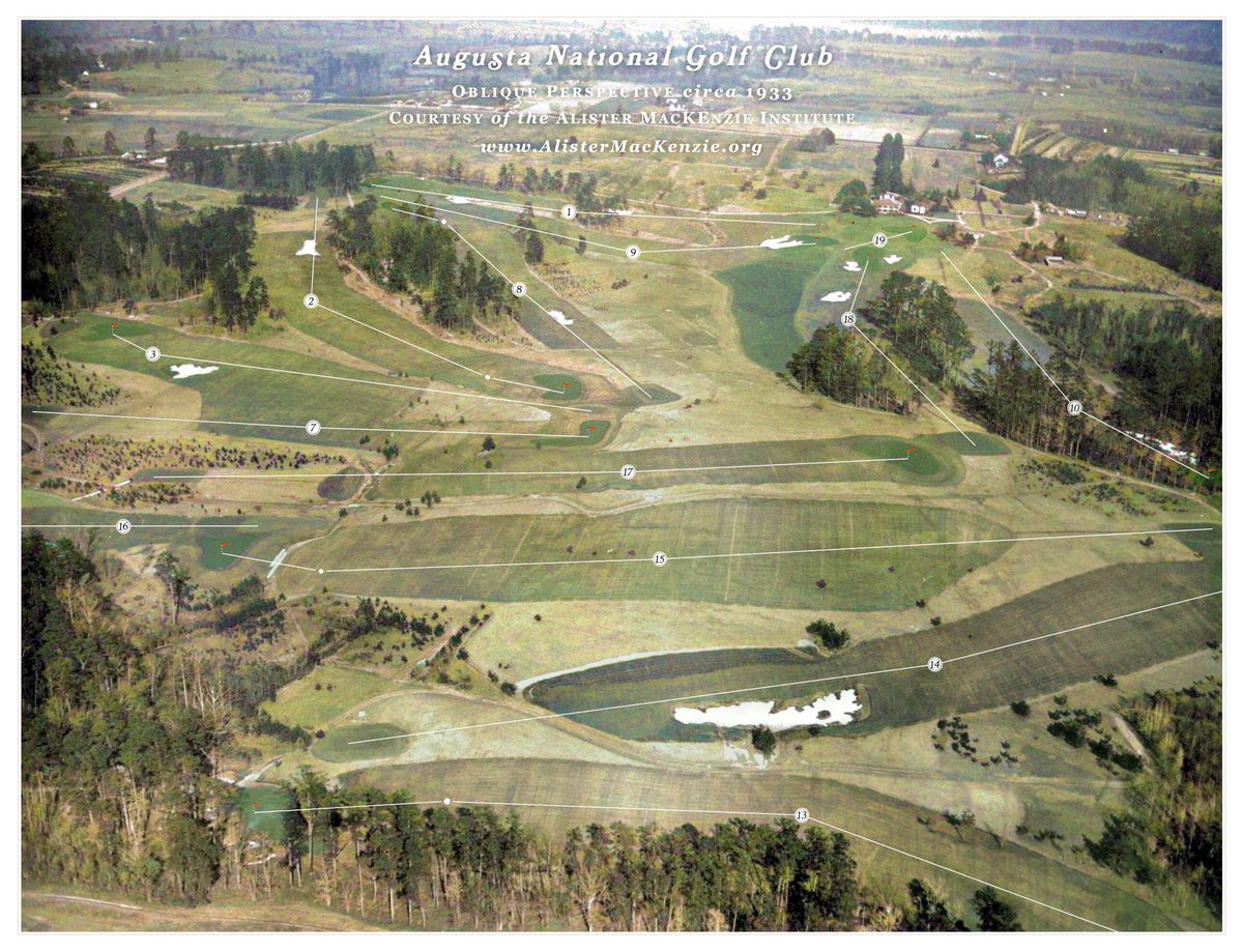 DoctorMacKenzie's tweet photo. Oblique perspective of the Augusta National circa 1933 @TheMasters https://t.co/JzflEs4Z2y