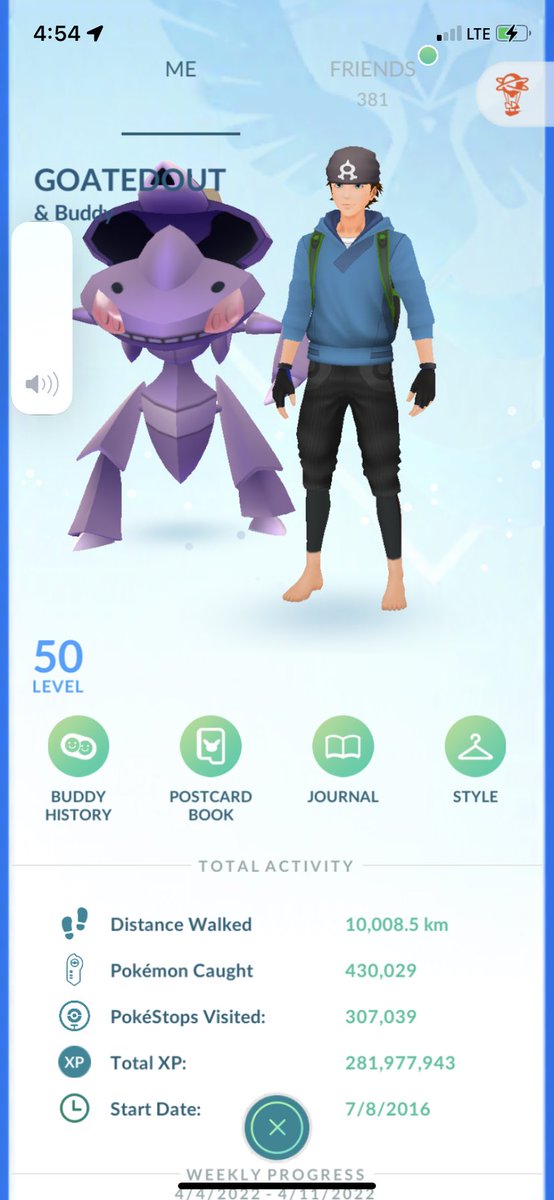 GOATEDOUTgo's tweet photo. Exceeded 10,000 KM walked and 19 shinies during #PokemonGOCommunityDay #Mudkip https://t.co/8iUVPK1RA5