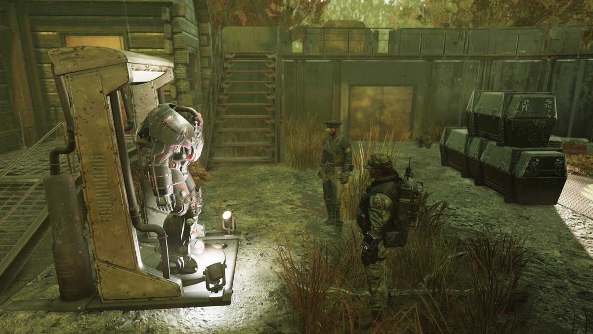 OutcastSteel's tweet photo. Hard to believe it been 3 months since the Colonel sent this X-01 and the letter. A few days after it got here he stops by for a visit. Then the paladin decided to take him to the shooting range for a little fun. https://t.co/Vy7mAYl8nk