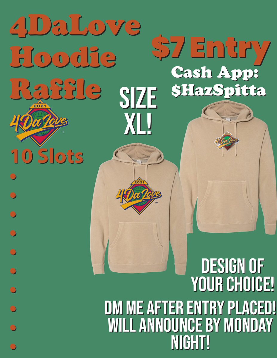 HazSpitta's tweet photo. 4DaLove Raffle! join in today for just $7!!!!❤️‍🔥 You could win and be rocking your favorite brand! Winner will be announced Monday night! #4DaLove ❤️‍🔥 https://t.co/4MHM53deRb