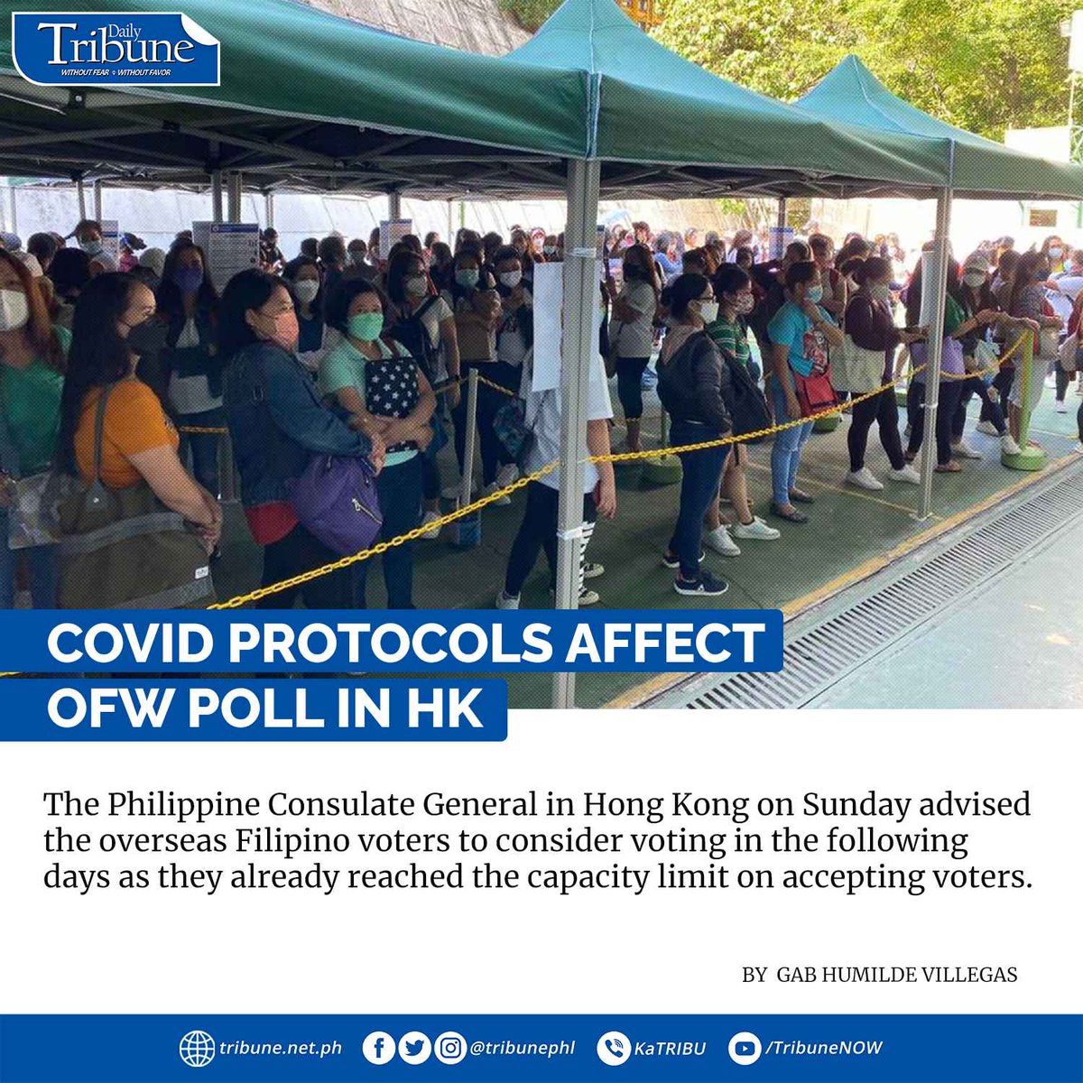 tribunephl's tweet image. Read more:
tribune.net.ph/index.php/2022…

#covidprotocols
#Election2022
#DailyTribune