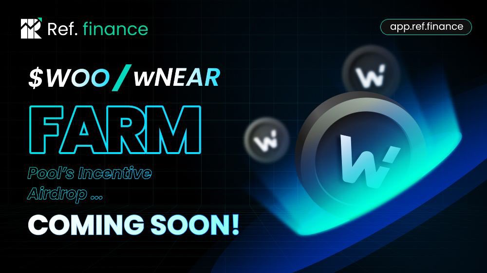 rhea_finance's tweet photo. 🔥New Farm on the block ⛓

@WOOnetwork is joining the $NEAR community!

$WOO <> $wNEAR coming soon with many goodies 🍬

https://t.co/yJR2lBZx1p https://t.co/X1OMXLE09n