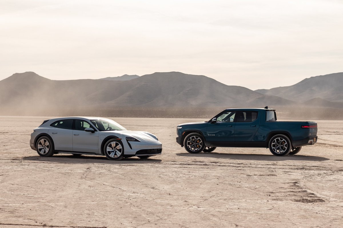 Jordan_Schiefer's tweet photo. Spent the morning shooting a couple rovers on the surface of Mars, more or less. @Rivian @Porsche #R1T #Taycan #TwoCarSolution
@Out_of_Spec @ryanhuber @itskyleconner https://t.co/KxHkgwR8zY