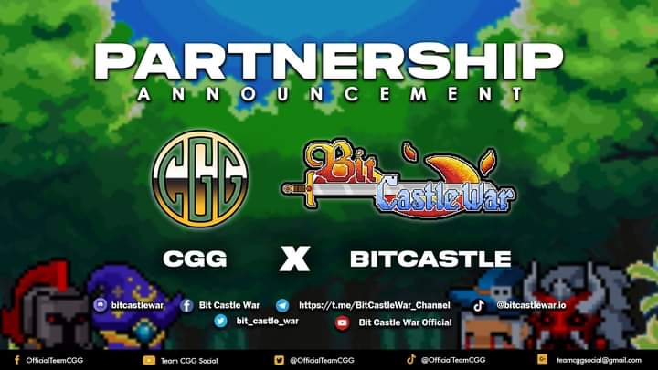 OfficialTeamCGG's tweet photo. 🤝 PARTNERSHIP ANNOUNCEMENT

We are so glad to announce our new partnership with BIT CASTLE WAR!

For more info u can check our 
FB Post:
https://t.co/kcwNmTLGxh
--
⛔ THIS IS NOT A FINANCIAL ADVICE. ALWAYS DO YOUR OWN RESEARCH. ⛔
-- https://t.co/Xm2ovRIJFR