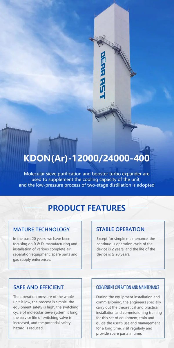 air_dear's tweet image. DEAR Air Separation Large air separation plant KDON (Ar)-12000/24000-400

more info on en.dearast.com
or contact us via service@dearast.com
#AirSeparation
#AirSeparation
#AirSeparationUnit
#AirSeparationPlant
#NitrogenPlant
#OxygenPlant
#CryogenicPlant