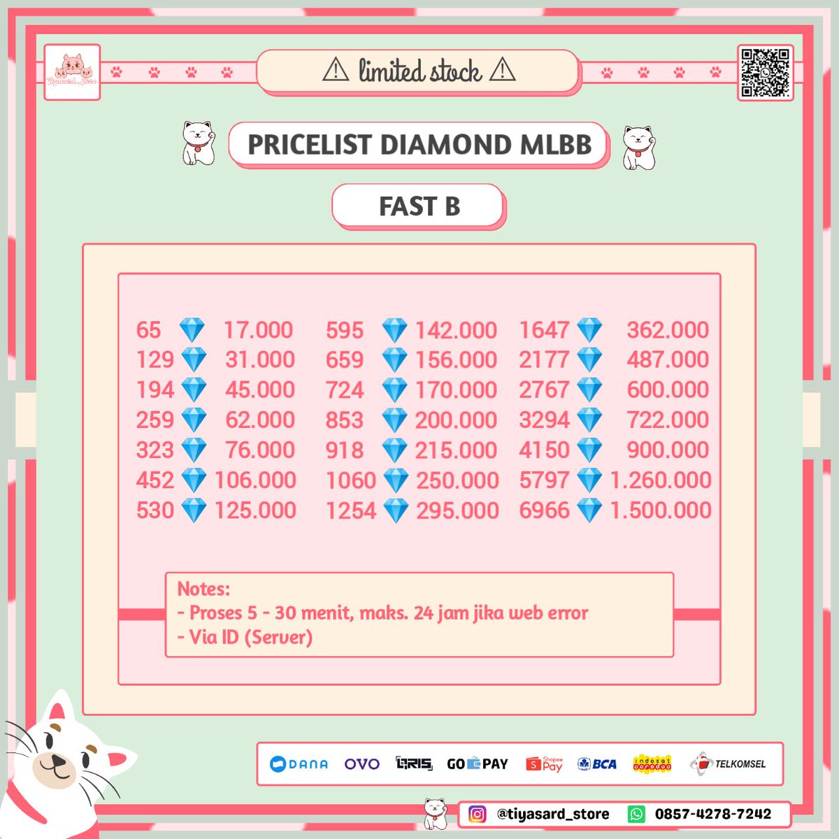 rubyjagne's tweet photo. ㅤ
ㅤ🛍 RECHARGE KOF MLBB 🛍
ㅤ
ㅤ♡ 1OO% LEGAL &amp; TRUSTED
ㅤ♡ via ID (Server)
ㅤ♡ proses 5-30 menit, maks 24 jam
ㅤ
ㅤ📩 DM @rubyjagne / other contact https://t.co/m562ng2Lxr
ㅤ💸 DANA/OVO/GOPAY/SHOPEEPAY/QRIS
ㅤ
ㅤ( t. top up jual diamond ml #zonauang #zonaba #zonajajan ) 
ㅤ https://t.co/140areiSKx