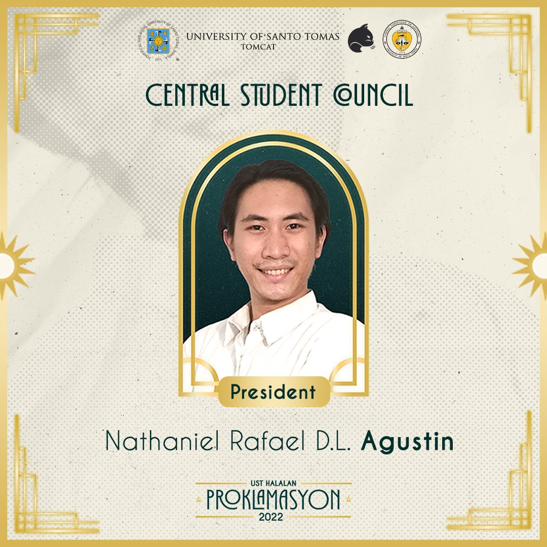 TOMCATust's tweet photo. Sa pagtatapos ng mabusising pagpilli ng mga kandidato, inihahatid ng TOMCAT - UST at Central Comelec ang mga opisyal na kandidatong para sa lokal at sentral na konseho. 

Kilalanin ang mga bagong sanggunian para sa akademikong taong 2022-2023. 

#USTHalalan2022
#PulsoNgTomasino https://t.co/9ZGRaKYqJV
