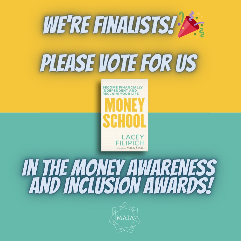 moneyschoolorg's tweet photo. VERY excited at Money School HQ to learn the Money School book is a finalist in the inaugural Money Awareness and Inclusion Awards!
Please take 2 mins to vote for it in the #BestBook category.
#FinanciallyIndependent #TimeRich #MAIAwards https://t.co/nP84TpptRt