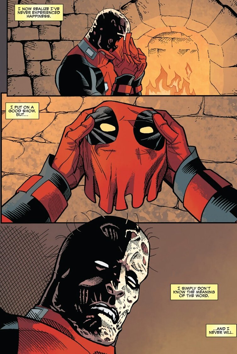 chainchomp87's tweet photo. Sometimes people do not understand what makes Deadpool a great character aside from well what most people know about the character
For me this sums up at least one element imo
#TotalDeadpoolReadThrough Duggan Run https://t.co/116jtqBpbc