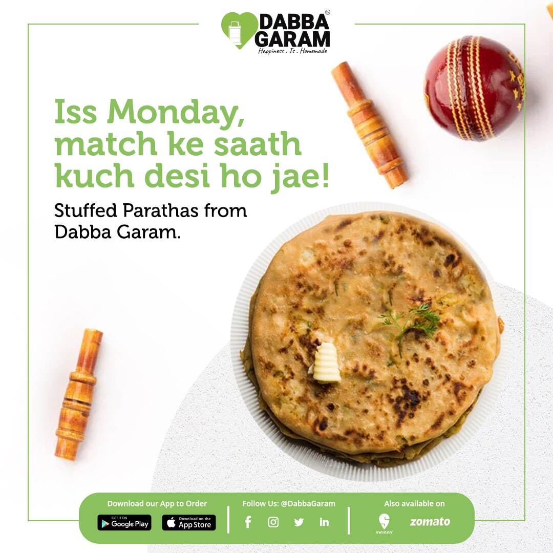 dabba_garam's tweet photo. They're healthy, tasty and make the perfect match companion. Order lip-smacking stuffed parathas to snack on during the match from the Dabba Garam App!

#DabbaGaram #MatchDay #IPL2022 #Paratha #AlooParatha #StuffedParatha #Thane #CricketLove #Snacks #HealthySnacks https://t.co/icjwY31MOy