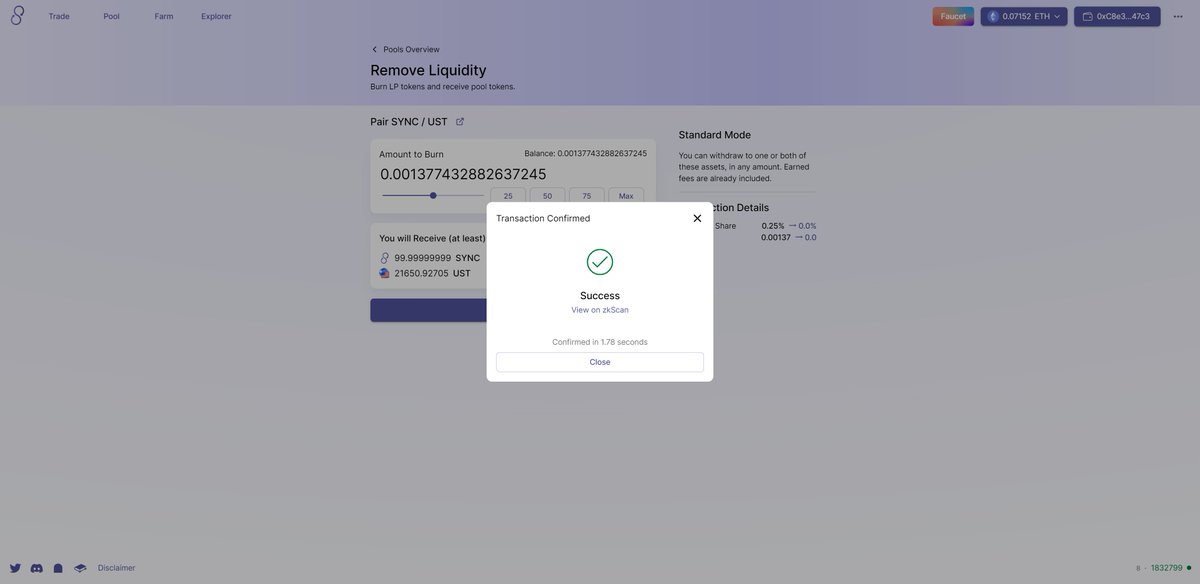 HuoYan319's tweet photo. The SyncSwap testnet is open, and the interaction is simple and fast. Come and try it!

Metamask Address : 0xcC7f4AdD8756457C5fEde61D0A1371307D7A56B4

#L222 #zkSync #Layer2 #ZKRollup #testnet #Ethereum #DeFi https://t.co/qapelUiTBv