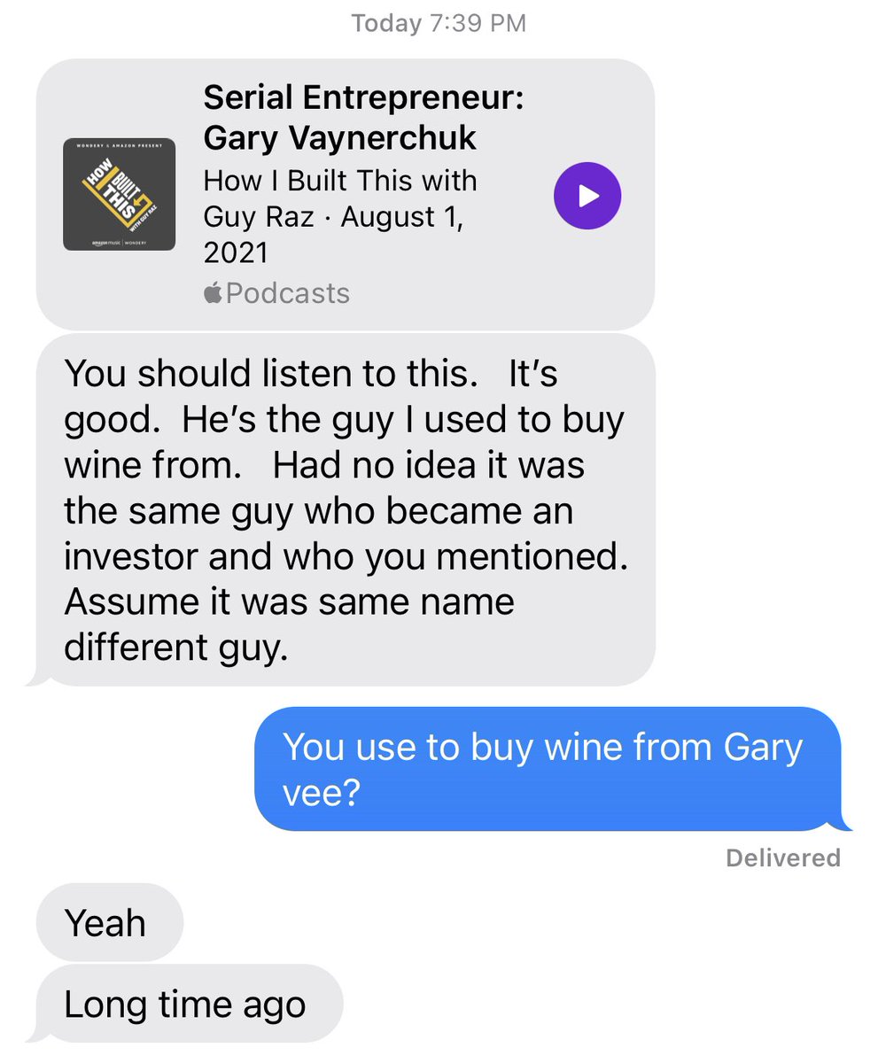 Guess my dad use to buy wine from <a href="/garyvee/">Gary Vaynerchuk</a> lol wish he kept contact