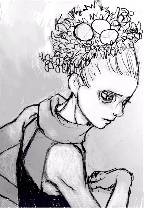 朝一ラフ
1枚目は2枚目のプロトタイプで先にこの絵がありました
2枚目描いたのでボツにしてましたが動きがいいのでこの絵も描く
スカーフは羽スカーフでしたが2枚目に被るのでそこだけ修正
1年くらい前の雑ラフをマシな雑ラフに 