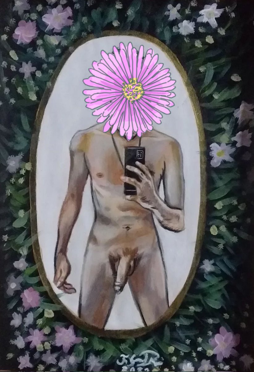 Gabrieldibuja's tweet photo. Día de primavera. Técnica mixta: acrílicos y lápices de colores. #arte #art #pintura #portrait https://t.co/Dvu1gRTm5E