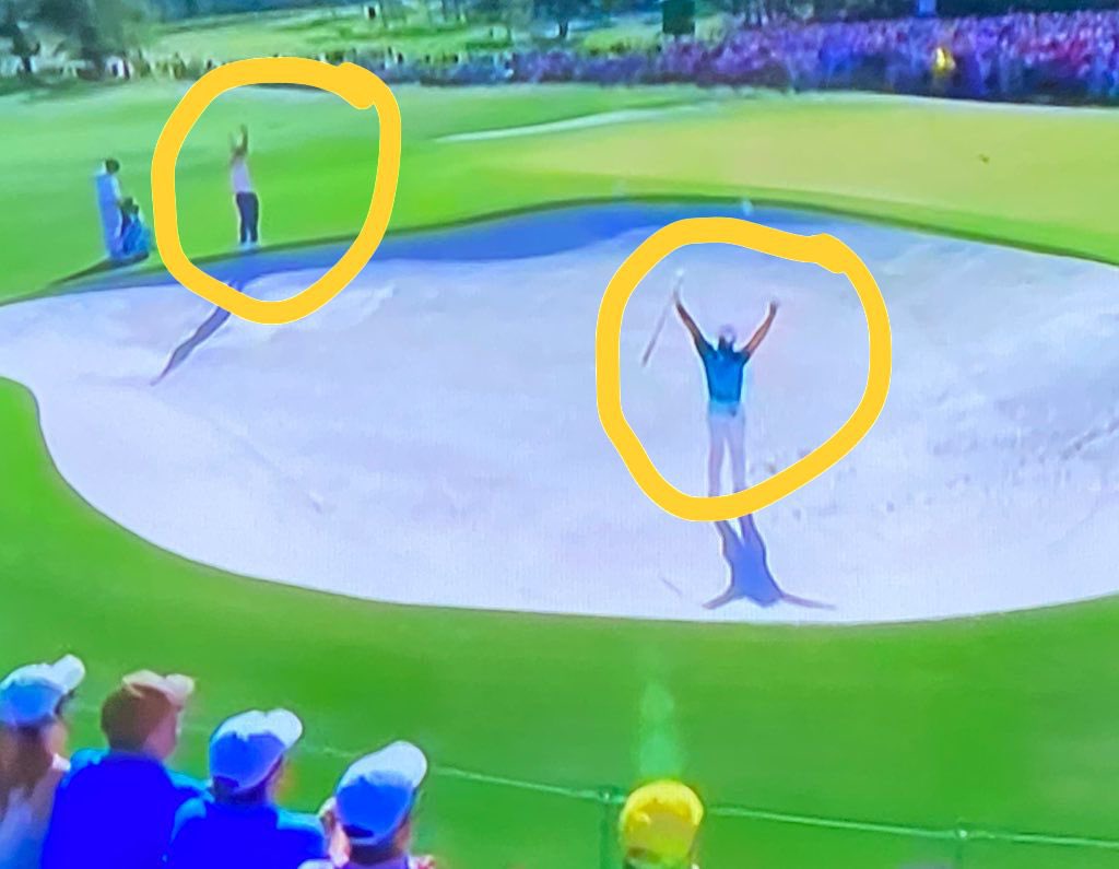 Only in golf will you see a fellow competitor celebrate your great golf shot. <a href="/collin_morikawa/">Collin Morikawa</a> and <a href="/McIlroyRory/">Rory McIlroy</a> both raising their arms in celebration gives me goose bumps. What an honorable sport. Proud to be part of this industry. <a href="/TheMasters/">The Masters</a>