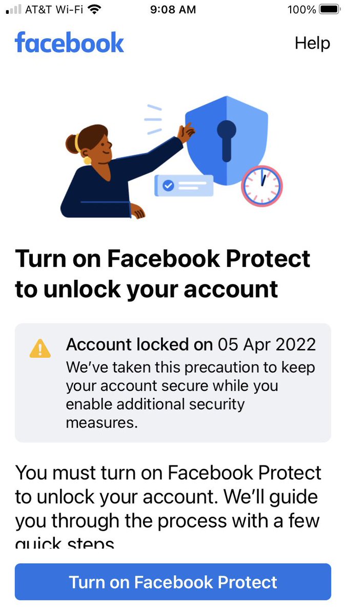 cathyknightlib8's tweet photo. Still locked out of @facebook Facebook Protect is a frikin mess. https://t.co/S3bWKE9Psb