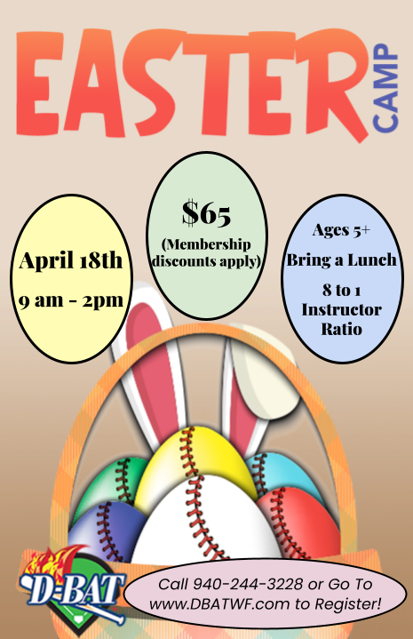 DBatWF's tweet photo. Join Us the Monday after Easter 9 am - 2 pm on April 18th for our Easter Camp!

Use the Link Below to Register!
https://t.co/Lsjx4WN7K1 https://t.co/EtV7Q2C8Fk