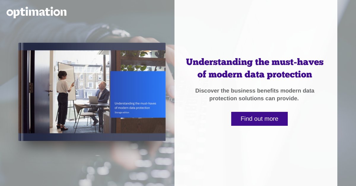optimation's tweet photo. Now more than ever, businesses need to understand the reality of modern data protection and how to achieve it. Our new eBook looks at the must-haves and the benefits of having the right solution on board: https://t.co/QIlxWVjcHy

#Optimation #protectingbusinessdata https://t.co/wCDCzMJJio