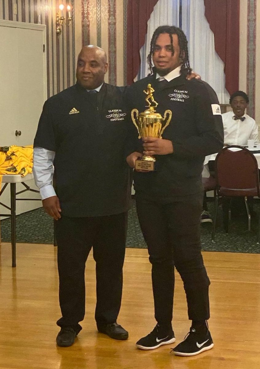 LCRamsFB1's tweet photo. Congratulations to Brian Vaughan on receiving the Harry Agganis Team MVP Award. #Ramlove https://t.co/td9Wez2jOP