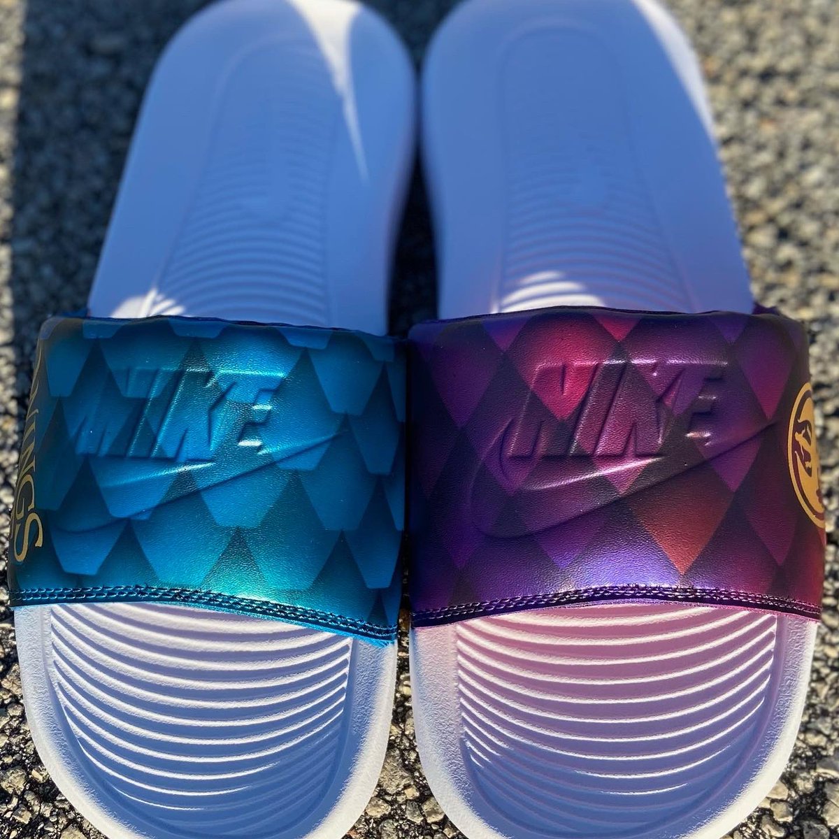 NachoShoe's tweet photo. Custom Wings of Fire themed Nike slides.

 @jacquardsneakers @jacquardproducts 

#NachoShoe #Nike #wingsoffire #customshoes #sneakerhead #sneakergallery #sneakercollection #sneakercon #customkicks  #sneakeraddict #dragons #nikeslides #customslides #florida #spring #summer https://t.co/b3QldAuOK1