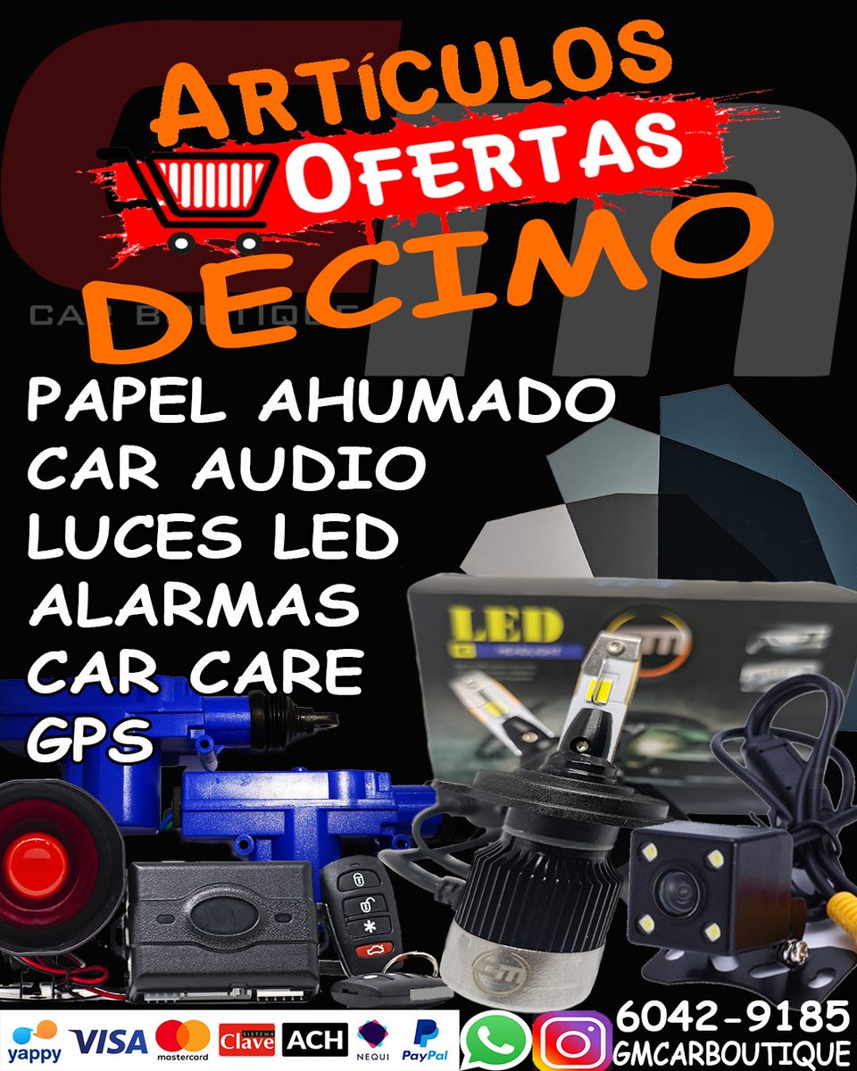 🔥🔥🔥
OFERTAS POR DÉCIMO 
Y tu aun dudas donde tienes que ir?

#GMCARBOUTIQUE 

✅ ALARMAS
✅ CAR AUDIO
✅ PITOS
✅ PAPEL AHUMADO
✅ RÓTULOS
✅ GPS
✅ LUCES LED
✅ CAR CARE

Y la mejor atención con un personal altamente calificado
Separa tu cita al 6042-9185
#GM #GMCARBOUTIQUE