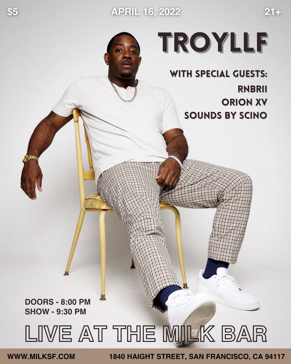 TroyLLF's tweet photo. Y’all Pullin up on the Guy Next Saturday? 4.16.22 @ Milk Bar: 

https://t.co/vAdA5bVLhx https://t.co/FdMjmjjJzZ