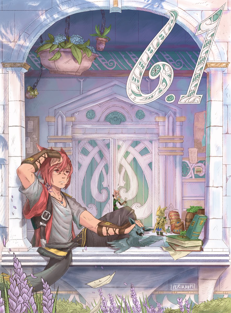 perikahpi's tweet photo. In preparation for patch 6.1, Graha's been on amaro babysitting (daydreaming) duty 

#FFXIV #FFXIVART https://t.co/ym2pbkfkAs