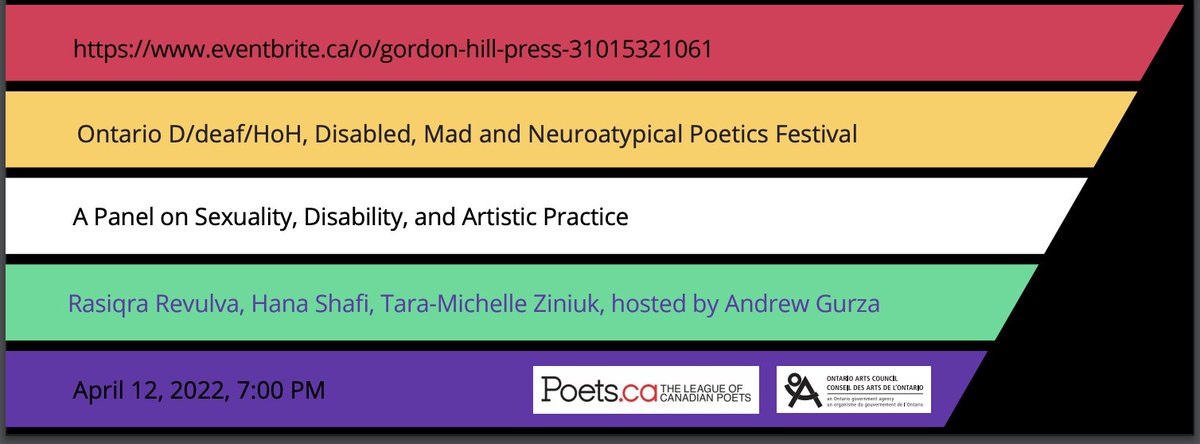 Shane Neilson (@sneilsonwwh) on Twitter photo Sexuality, Disability, and Artistic Practice panel with host @andrewgurza_ & <a href="/therealrealTMZ/">Tara-Michelle Ziniuk</a> @HanaShafi <a href="/rasiqra_revulva/">morticia/revulva</a> Do sign up, and do RETWEET so we can build audience! This Tuesday 7 PM eventbrite.com/e/sexuality-di… Sexuality, Disability, and Artistic Practice panel with host @andrewgurza_ & <a href="/therealrealTMZ/">Tara-Michelle Ziniuk</a> @HanaShafi <a href="/rasiqra_revulva/">morticia/revulva</a> Do sign up, and do RETWEET so we can build audience! This Tuesday 7 PM eventbrite.com/e/sexuality-di…