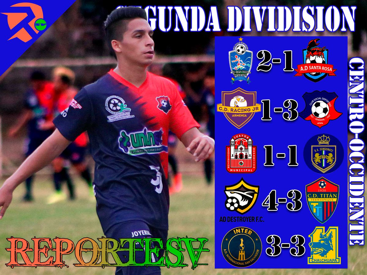 reporte_sv's tweet photo. #FULLTIME #SegundaDivisionSV
Este domingo se jugó la jornada completa en la #LigaDePlata; el equipo de #racing no pudo en casa y obtuvo su tercer derrota consecutiva ante el equipo apopense de #Vendabal https://t.co/MYocR8VKwD