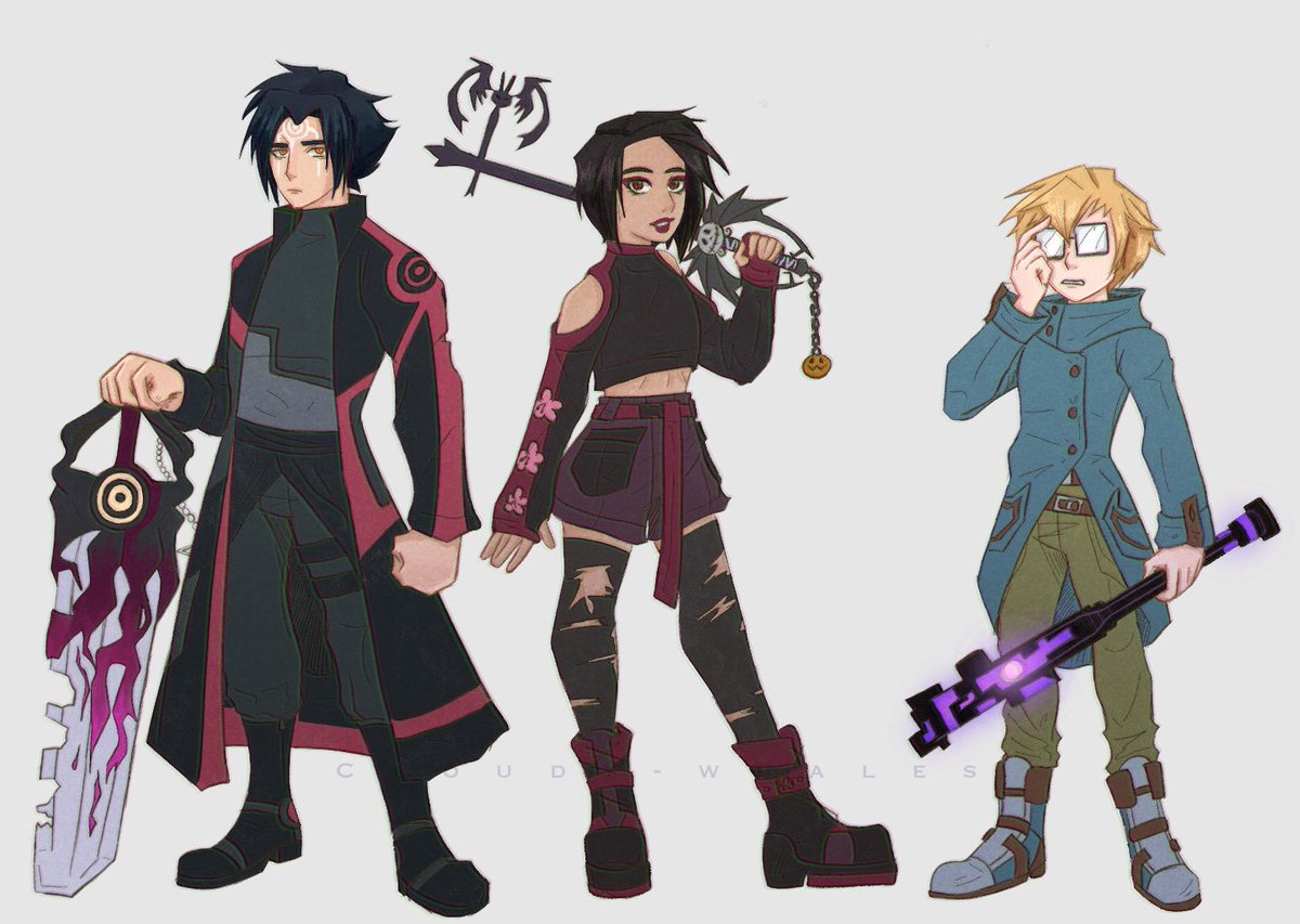 cloudy_whales's tweet photo. I’ve been out all day and such but here are some crossover doodles from a while back to celebrate my two loves ❤️
(#codelyoko #KingdomHearts) https://t.co/l0HRaCeAyz