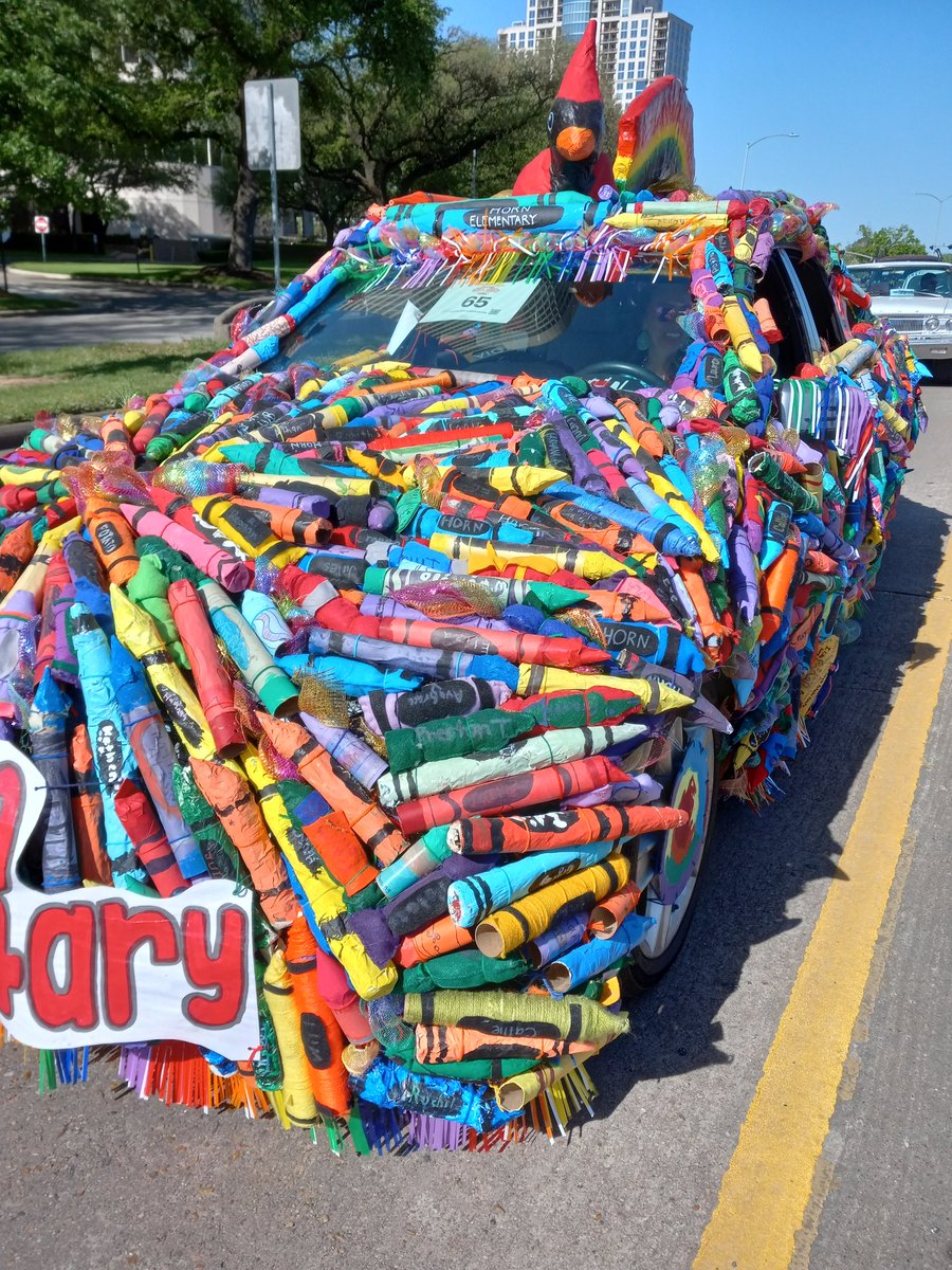 rgonza1970's tweet photo. Great Saturday with the Art Car Parade my bike family assisted escort support to all the cars. Wranglers is what we are called by the Art Car committee.  4th year running well be back next year. https://t.co/Ed1XYZZYiJ